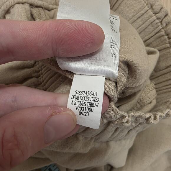 Old Navy Tan High Rise Wide Leg Gauzy Pull On Wide Leg Pants Size Large Tall - Picture 8 of 10